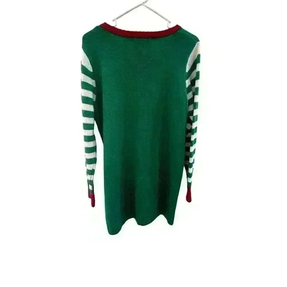 United States Women's‎ Holiday Elf Christmas Ugly Bells PomPoms Sweater Size XL - Picture 5 of 12